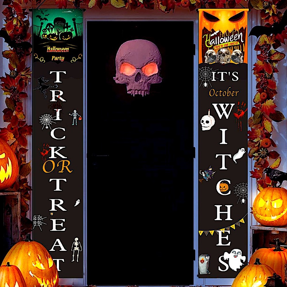 NWT 1 Pair of Front‎ Door/Porch Funny Halloween Banners